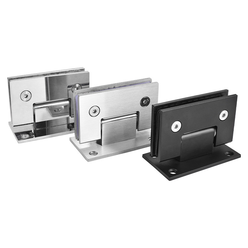 304 stainless steel 90-degree bathroom clamp, shower room hinge, matte black glass door clamp hinge, 180-degree rose gold folding page Item Picture