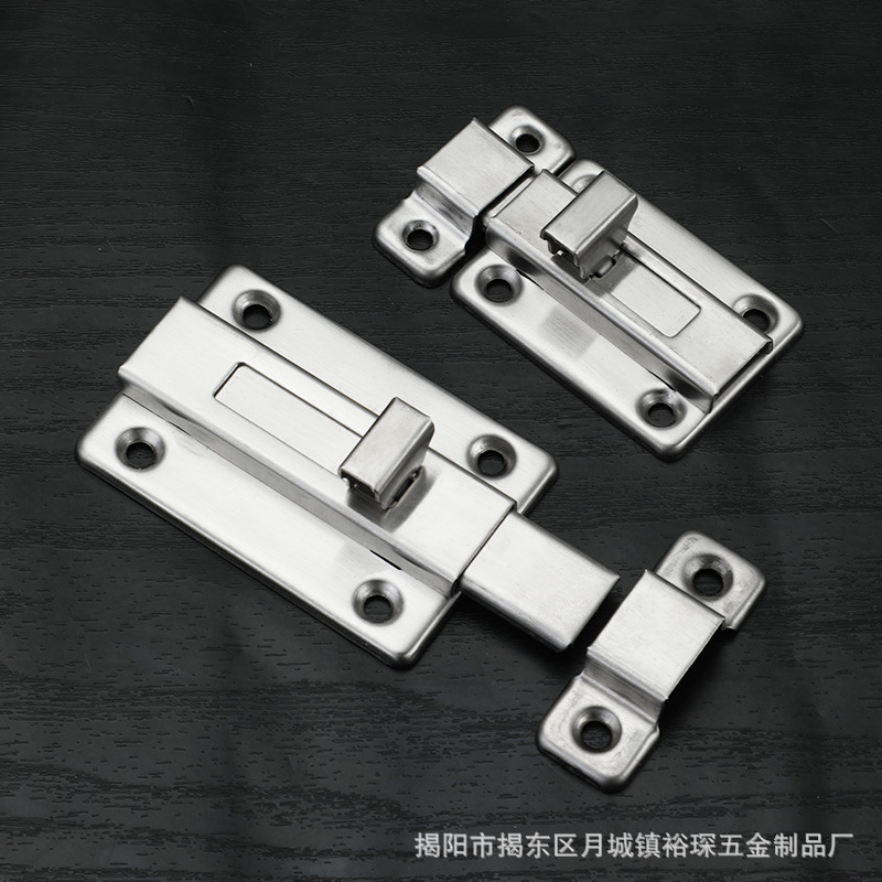 Stainless steel double-ended latch, universal on both sides, thickened door bolts for cabinets, doors and Windows, bathrooms and fitting rooms Specification drawing