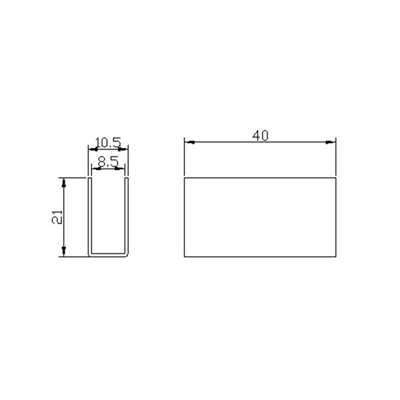 The acrylic organic glass display cabinet door clamp can hold a 6mm U-shaped glass door clamp for the showcase Item Picture