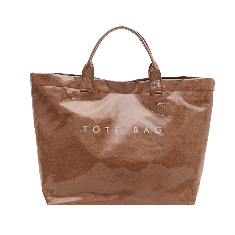 Cross-border Korean version large-capacity printed letter handbag, new trendy tote bag, versatile, casual and retro women's bag Item Picture