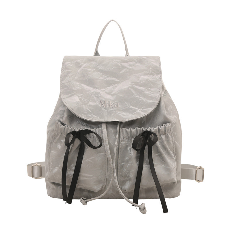 Niche and simple design backpack 2025, a fresh and pleated women's bag, casual, fashionable and versatile commuter crossbody bag Item Picture