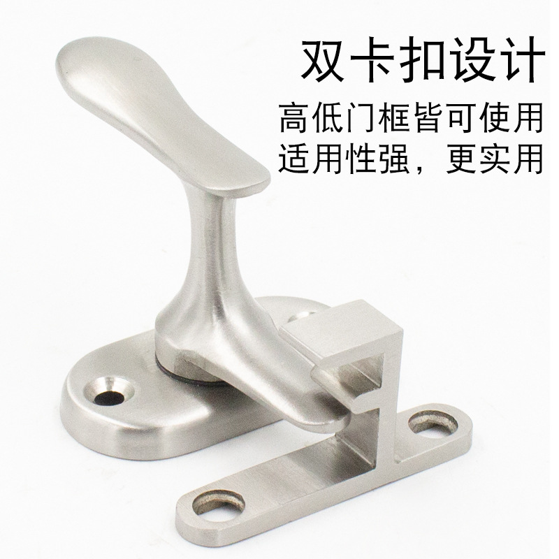 Stainless steel high and low foot latch anti-theft door lock, anti-theft lock, door latch, door bolt, wooden door, door pin, door latch, exposed installation Application Scenario