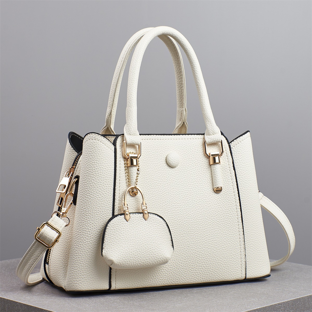Foreign trade solid color mother-and-child bag quality women's bag 2025 new style fashionable patchwork women's bag large capacity single-shoulder crossbody bag Specification drawing