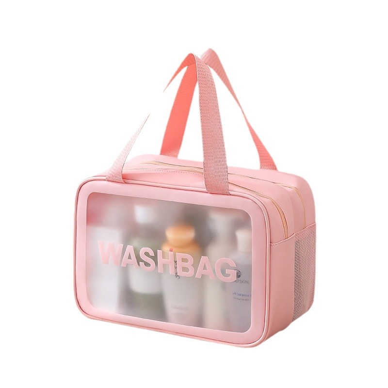 Double-layer dry-wet separation makeup bag, portable multi-functional toiletry bag, high-end waterproof skin care product storage bag Item Picture