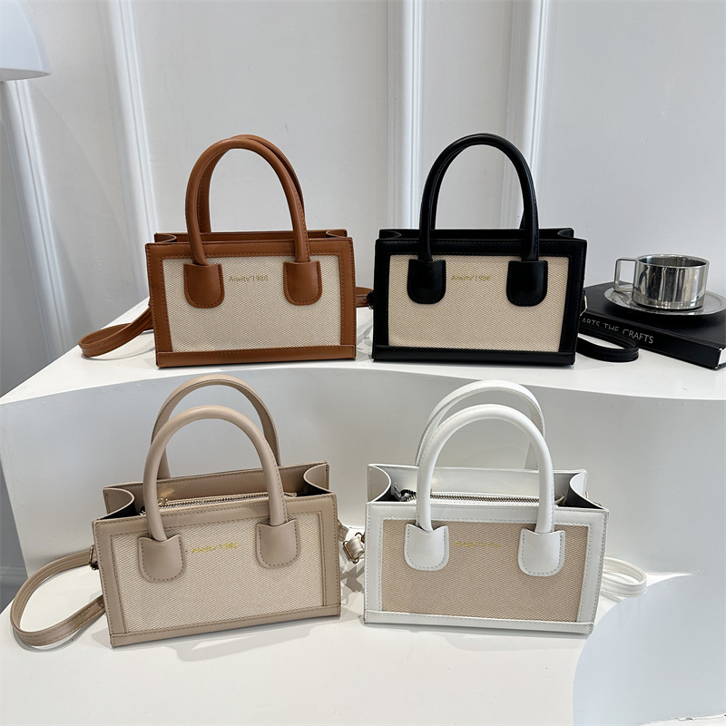New color-blocking mother-and-child bag, canvas, fashionable single-shoulder crossbody bag, handbag, cross-border, elegant, versatile for ladies and moms Application Scenario