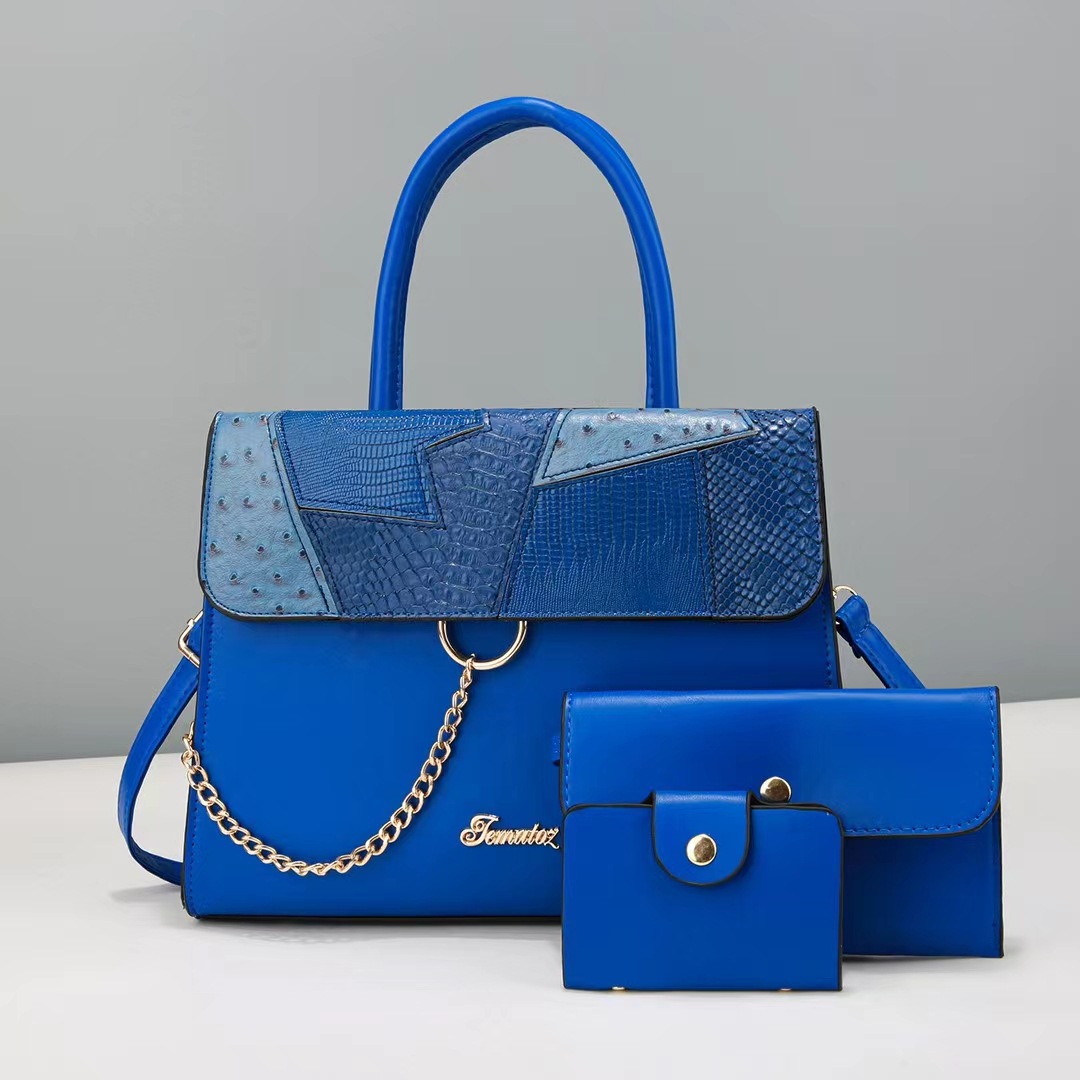 Mom bag, high-end European and American three-piece set, mother and child bag, large capacity bag, tote bag, factory women's bag full figure