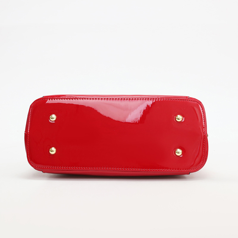 Shiny leather steel frame bag, fashionable hand-held large bag, Taizhou women's bag 2023 new style, popular foreign trade single-shoulder bag, crossbody bag Specification drawing