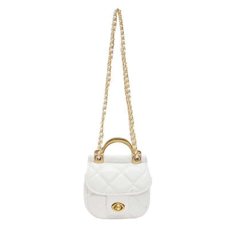 Mini diamond-shaped chain small bag opening red envelope 2024 new high-end, exquisite and small earphone case, hand-held crossbody bag Item Picture