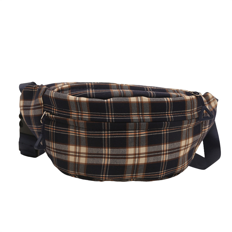2024 New ins Japanese streetwear fashion casual single-shoulder bag, color-blocking checkered bag, women's commuter crossbody bag Item Picture