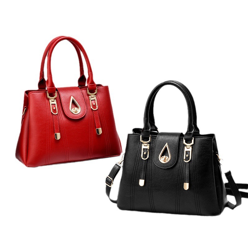 Single-shoulder handbag, simple bag, new cross-border fashion, large capacity bag, Korean style, elegant soft leather large bag Item Picture