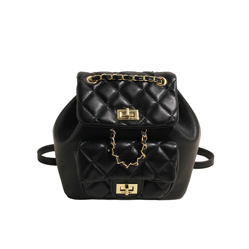Xiaoxiangfeng diamond-shaped chain backpack for women 2024 New style, fashionable and simple student bag, high-end and versatile single-shoulder bag Item Picture