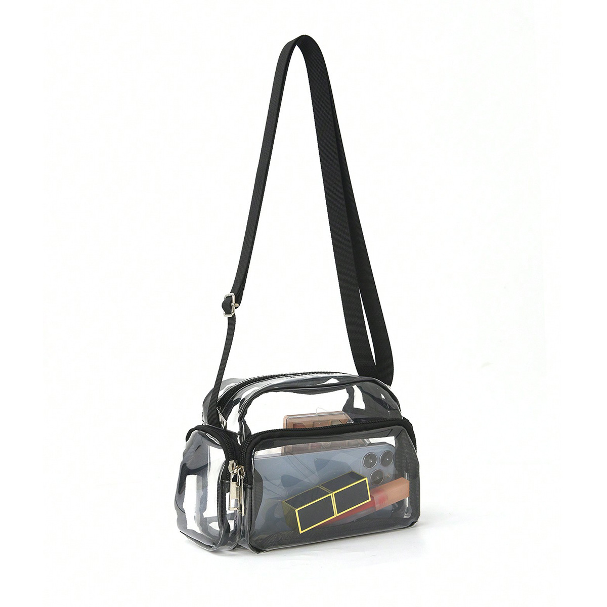 Cross-border bestseller transparent crossbody bag for women, PVC waterproof summer single-shoulder bag, multi-color and multi-pocket crossbody bag details Picture