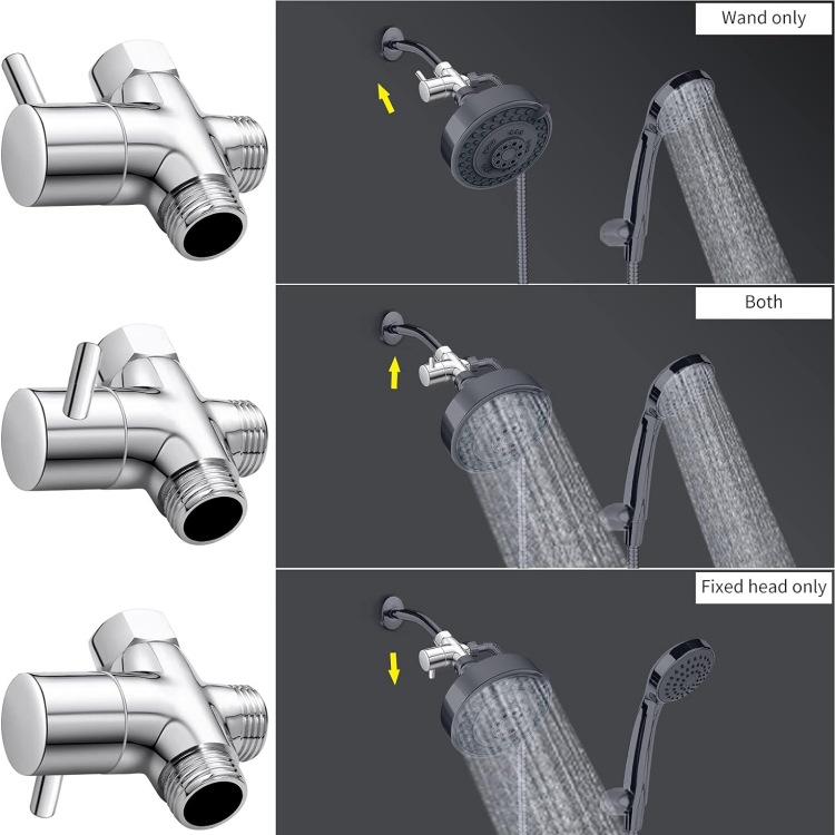 Showerhead water distributor, shower faucet three-way water distributor valve, shower head switch, one-to-two joint converter Application Scenario
