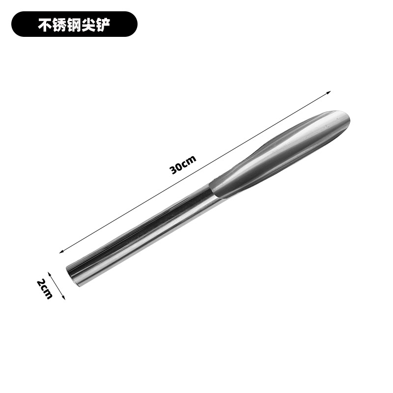 A small shovel for digging soil, potted plants and growing flowers in horticulture and landscaping, planting flowers and loosening soil, going to the sea to dig wild vegetables and pull weeds, and a stainless steel garlic sprout shovel Item Picture