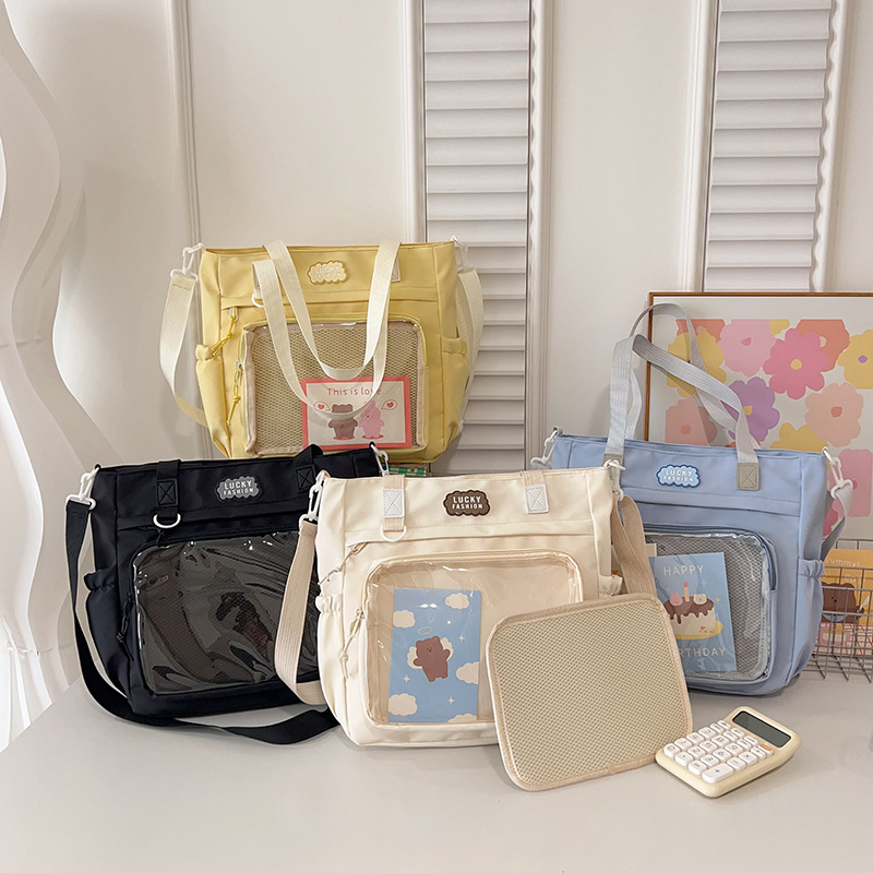 Japanese-style bambus-shaped shoulder bag, 2D single-shoulder bag, large-capacity cute crossbody bag, student transparent handbag Application Scenario