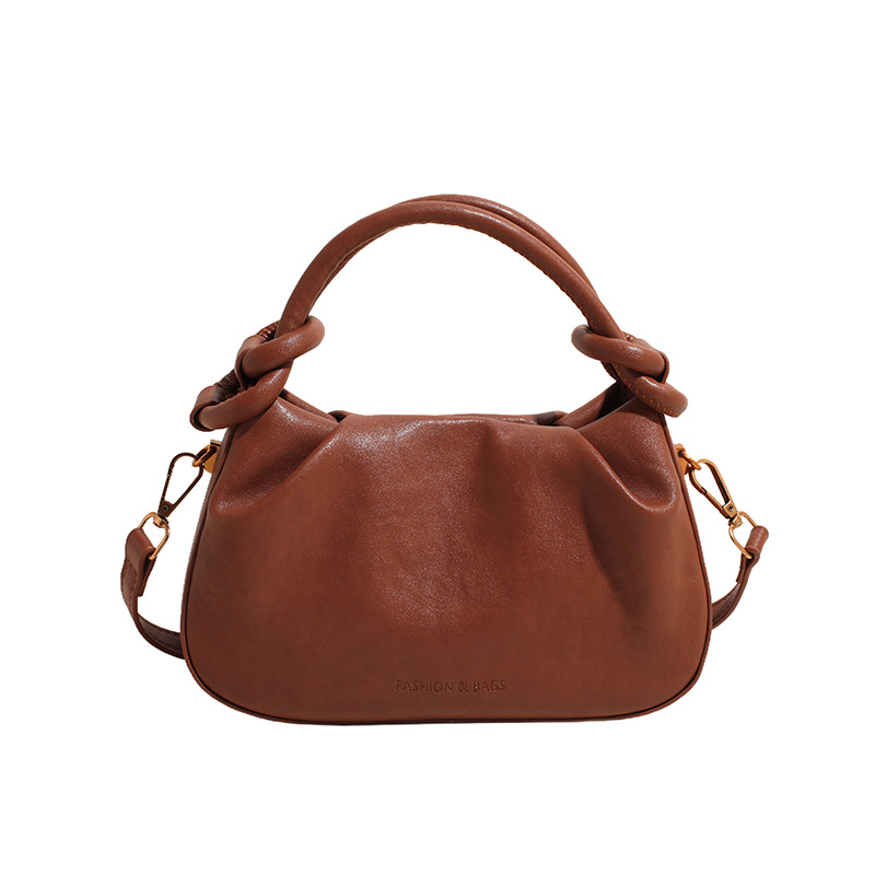 The 2024 new folding fashion small handbag for women, a retro, casual, simple and versatile commuter crossbody bag Item Picture