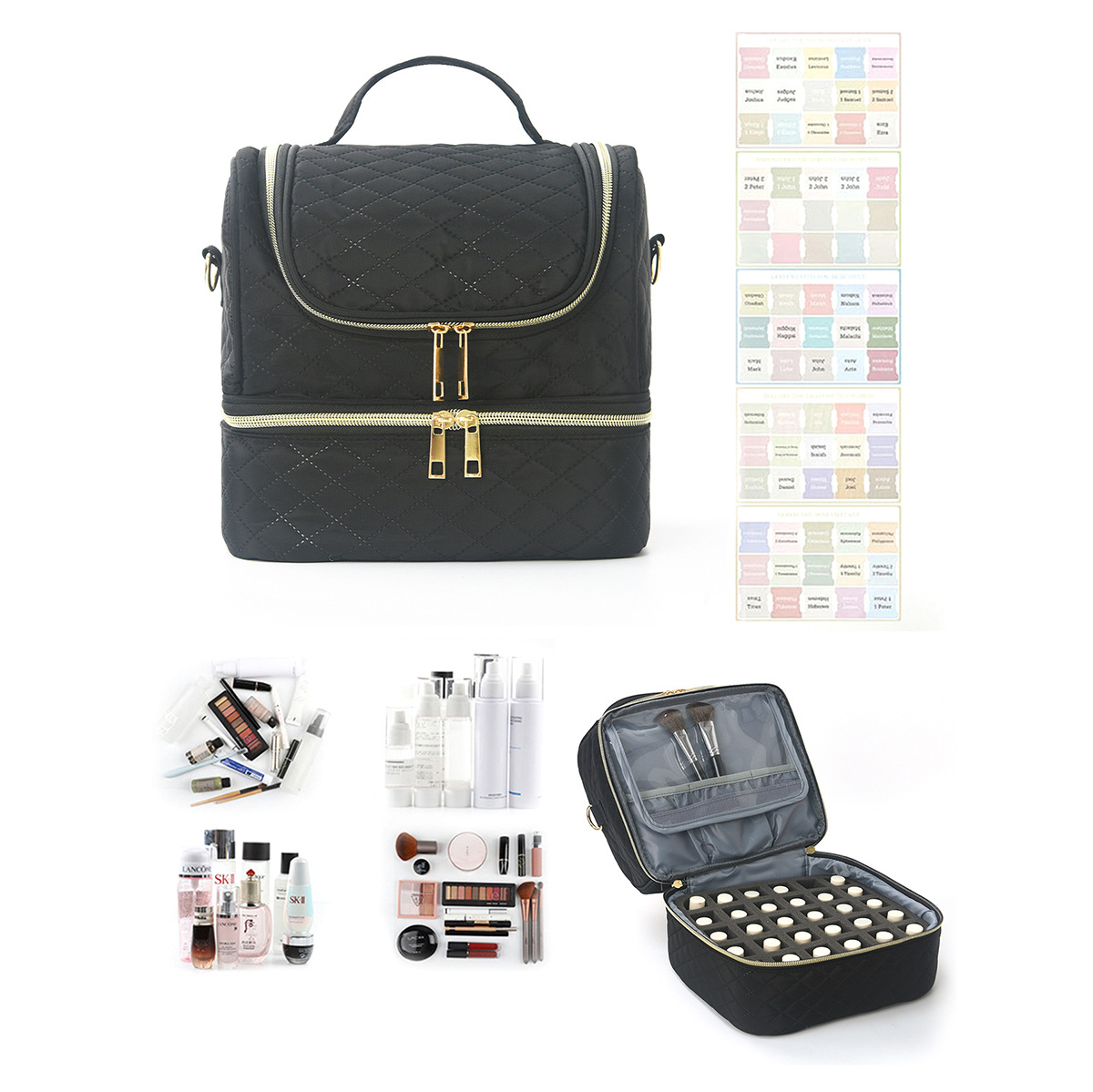 Feihong Cross-border Storage Makeup Bag: Large capacity, high appearance level, portable toiletries bag, makeup bag, nail polish storage bag full figure