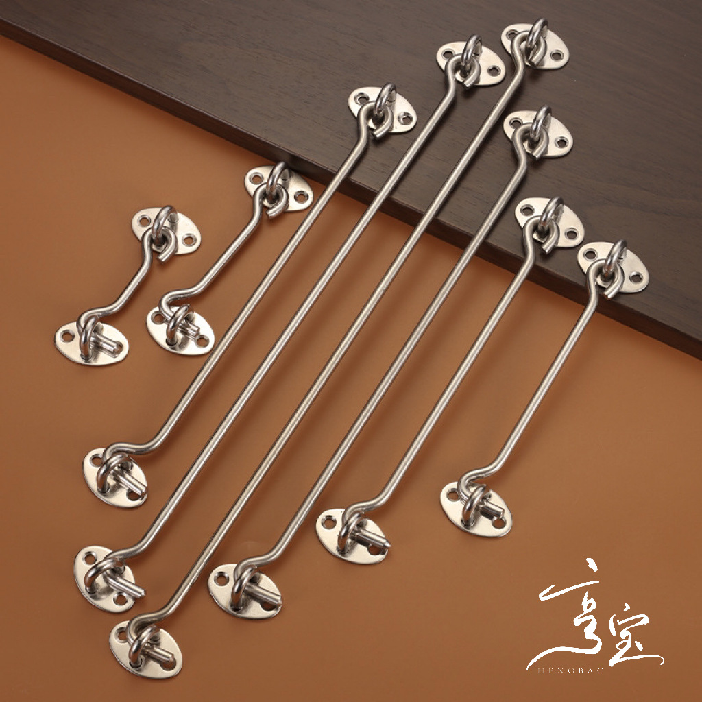 Stainless steel solid windproof hook window sliding door, extended old-fashioned hook window and door limit hook full figure