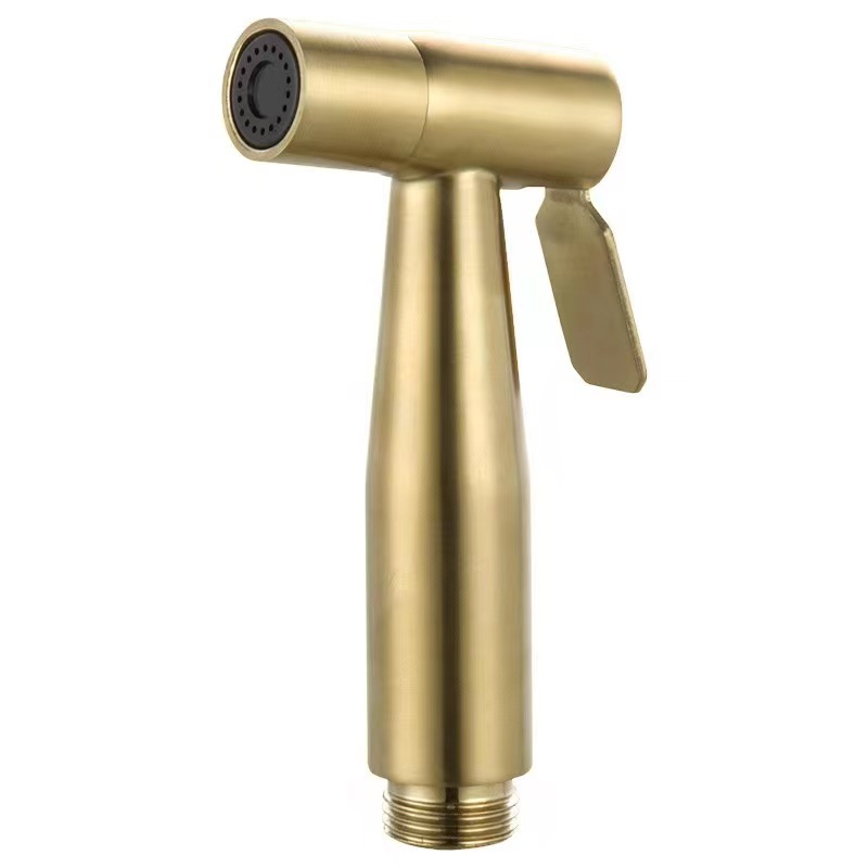 304 stainless steel toilet washbasin set, black brushed gold faucet washbasin set, cold and hot water spray gun set Item Picture
