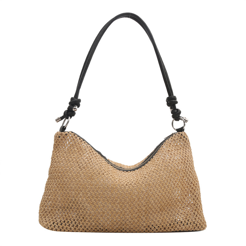 A new 2024 trendy and retro straw woven tote bag for women, versatile and large-capacity single-shoulder bag for women Item Picture