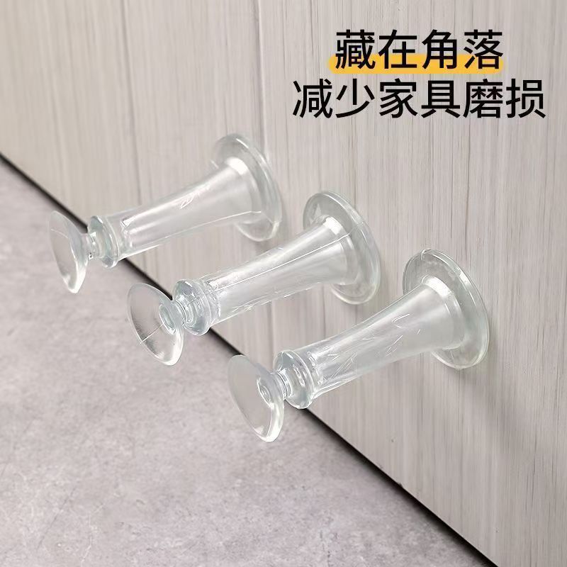 Silicone anti-collision stickers for door stops, no need for drilling, creative entrance door, silent door stoppers, door resistors, door stops, one-piece consignment details Picture