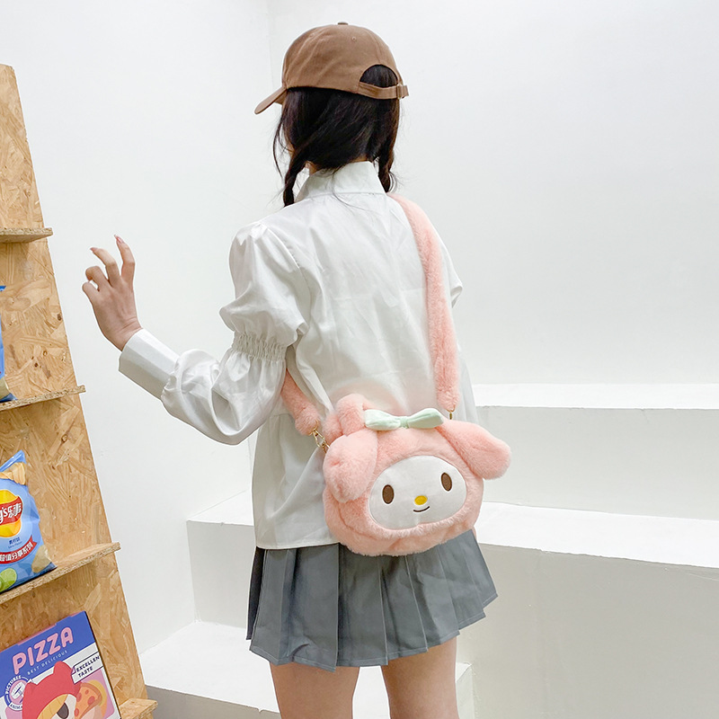 Sanrio 2023 New style cute and sweet single-shoulder crossbody bag with cartoon plush bag, claw machine doll and crossbody Specification drawing