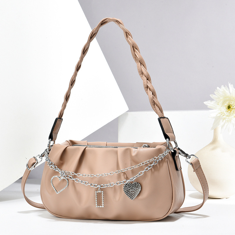New cross-border summer niche design bag for women: pleated cloud square handbag, versatile crossbody bag for women full figure