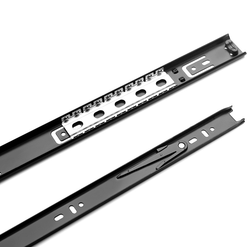2710 two-section drawer slide rail 1.0 thick, two sections folded in two, 27 wide, 0.8 thick, full-length track, track, track, track Specification drawing