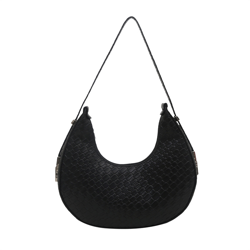 Solid color stylish Lady 2025 Large capacity trendy Korean version new woven pattern casual single-shoulder hand-carried underarm bag Item Picture