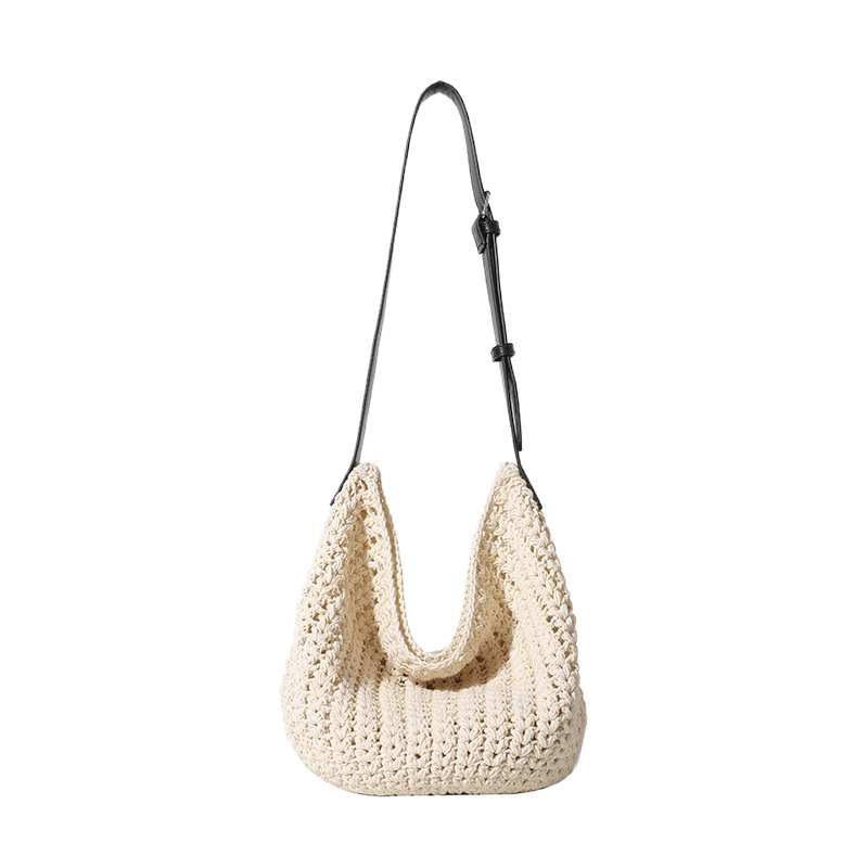 A fashionable and trendy forest-themed, simple and laid-back woven tote bag, a large-capacity single-shoulder bag for women's casual commuting Item Picture