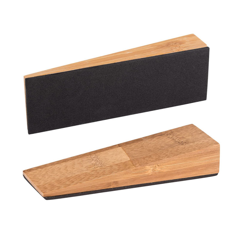 Cross-border foreign trade nail-free installation anti-slip mobile door stop, simple style creative triangular wooden door stop full figure