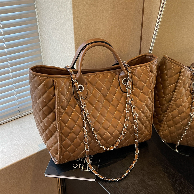 Diamond-shaped chain large bag for women 2024 solid color new trendy, versatile, large-capacity, stylish and fashionable single-shoulder handbag Specification drawing