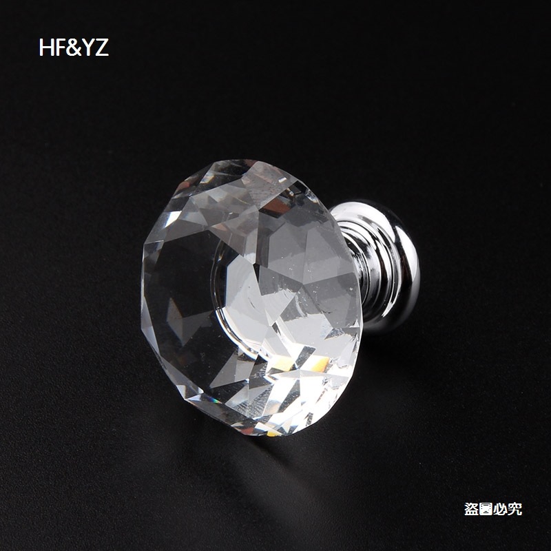 30mm crystal handle, drawer cabinet door, kitchen cabinet hardware accessories handle direct sales, door and window hardware handle details Picture