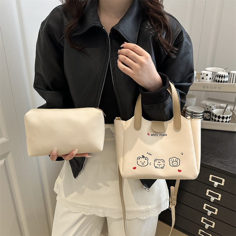 High-end single-shoulder bag, crossbody, elegant and versatile, bucket soft leather women's bag, handbag for women 2025, vegetable basket bag details Picture