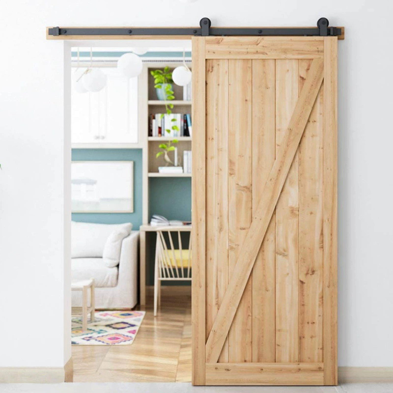Amazon T-shaped barn door complete set of American hanging rail barn door track sliding rail barn door hanging rail hardware accessories Specification drawing