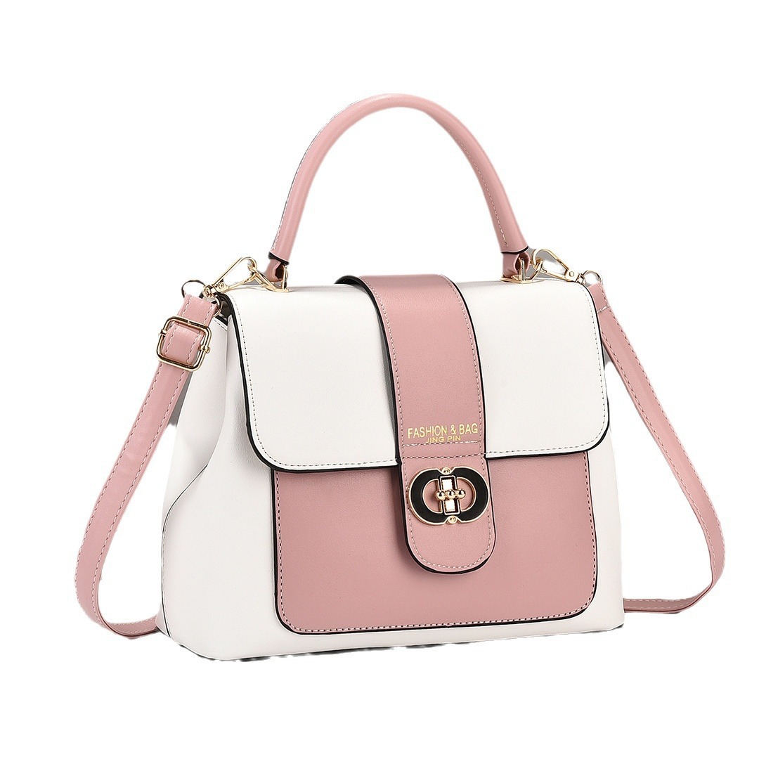 2024 Summer New Korean-style fashionable color-blocking small square bag, a stylish handbag for women's commuting and dates, available for one-piece delivery Item Picture