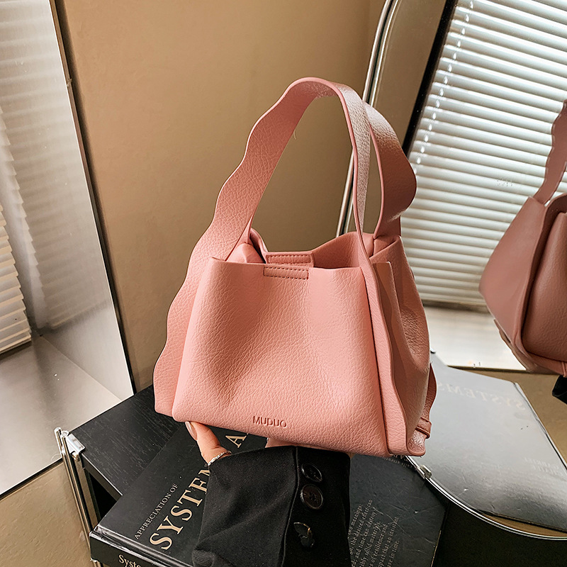 Hand-held fashionable bucket bag for women 2025 new style simple and versatile single-shoulder bag, Korean style niche high-end casual women's bag Specification drawing