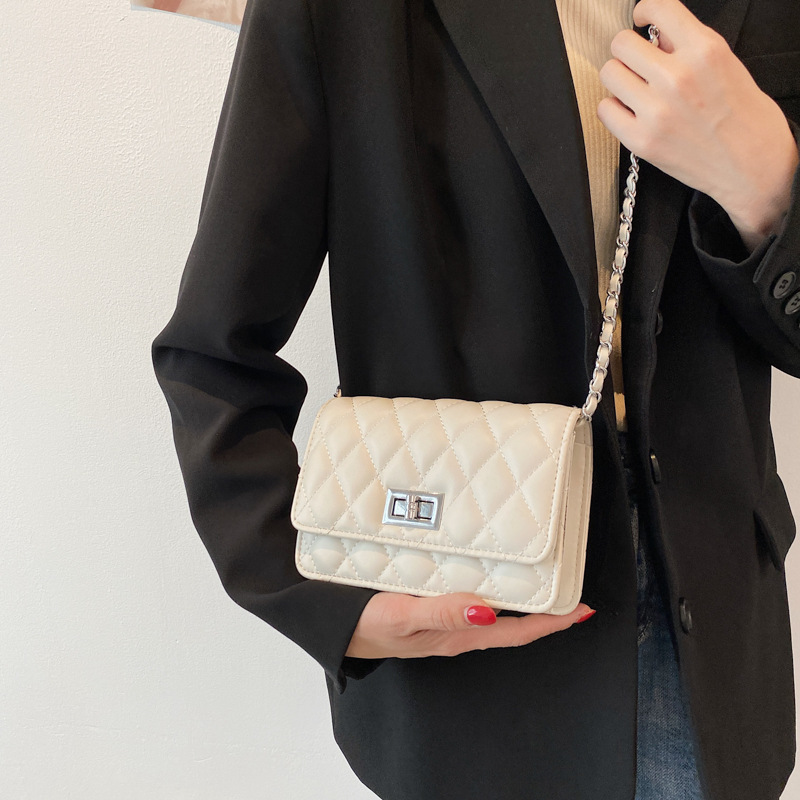 Cross-border Chanel-style small square bag for women 2025 New diamond-shaped chain bag, trendy and stylish crossbody bag, fashionable single-shoulder bag Specification drawing