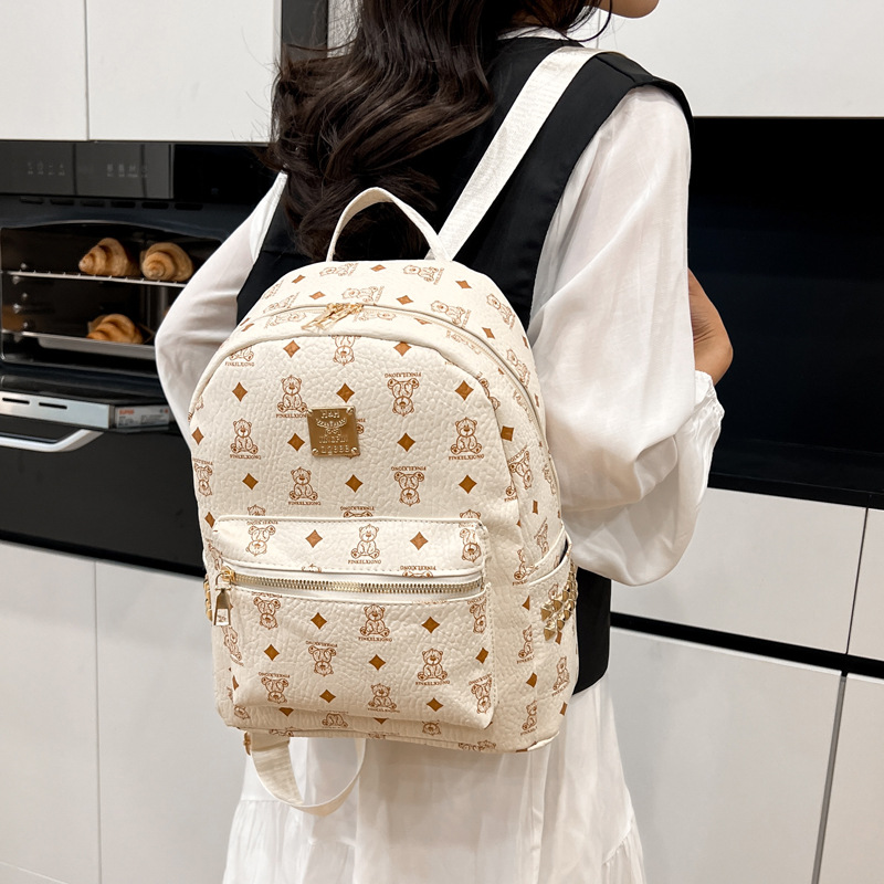 Fashionable printed backpack for women, new summer style, large-capacity, high-quality, versatile handbag, popular casual backpack details Picture