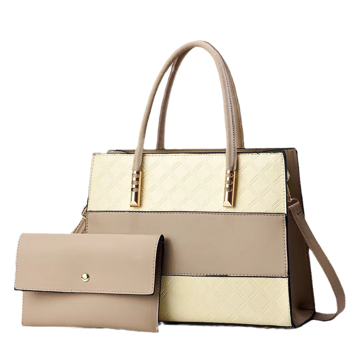 A new large-capacity patchwork cross-border retro fashion handbag for mom, a high-end and versatile commuting tote bag Item Picture