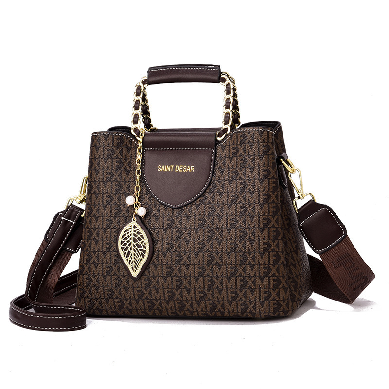 New cross-border trendy and high-end women's handbags, fashionable printed handbags, women's bags, crossbody bags, large-capacity bucket bags Item Picture