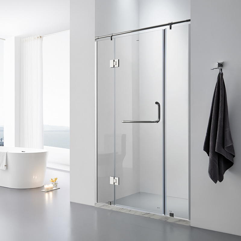 304 stainless steel 90-degree bathroom shower room hinge matte black frameless glass door clip hinge 180-degree folded hinge thickened Application Scenario