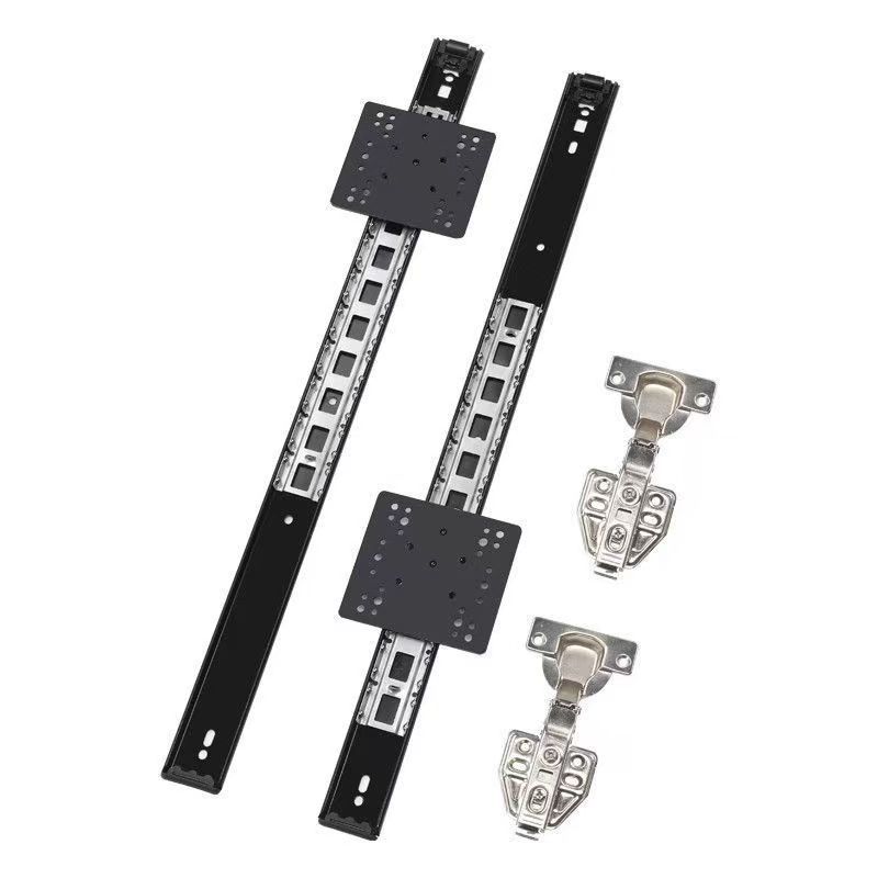 Up-and-down sliding rail TV, invisible folding revolving wardrobe, cabinet side plug door, sliding rail, sliding track, hardware accessories Item Picture
