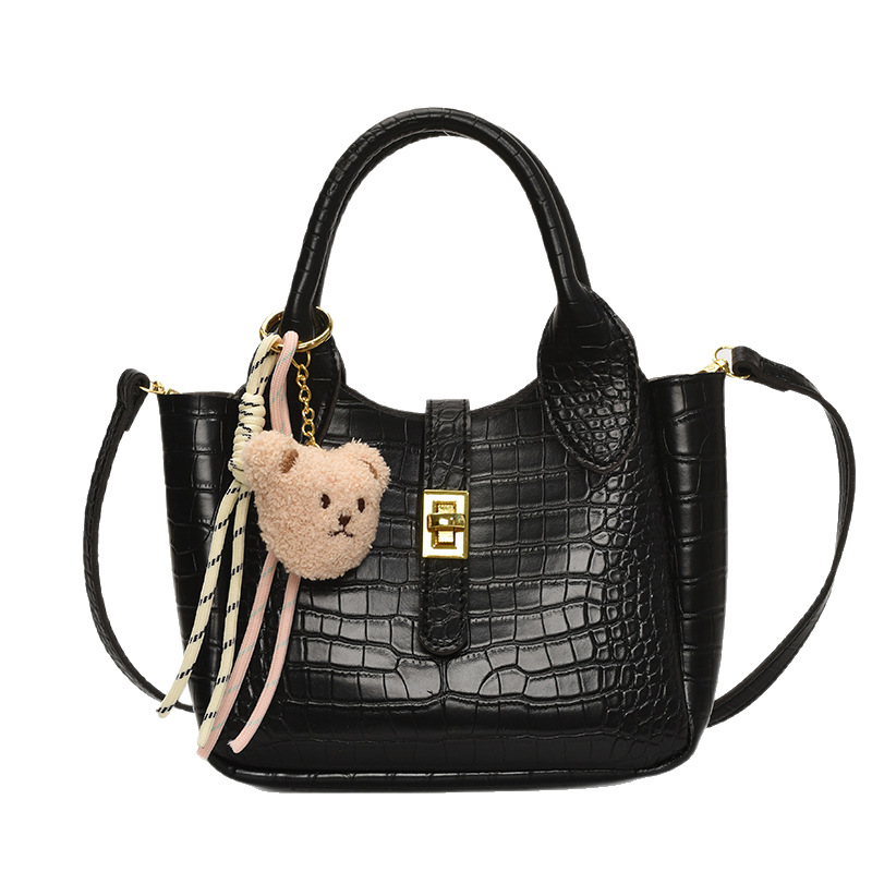 Korean version niche design hand-held bucket bag for women 2025 new trendy, fashionable and versatile crocodile pattern single-shoulder crossbody bag Item Picture