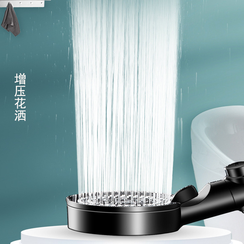 Black Knight Showerhead for home use, pressurized shower head set with filter cotton, handheld water heater showerhead details Picture
