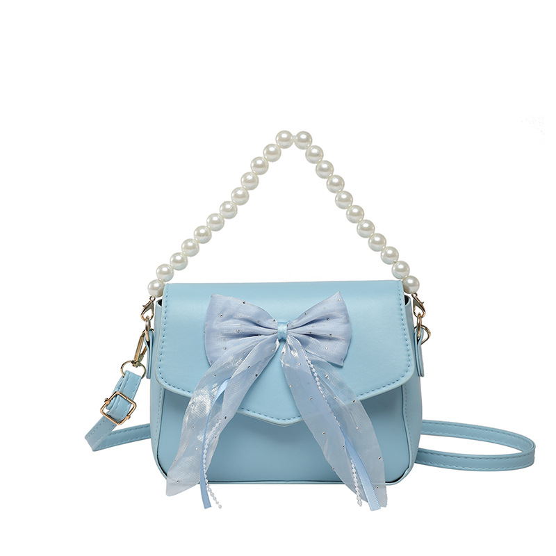 Bow design versatile, ins quality underarm bag, crossbody bag, pearl chain single-shoulder crossbody bag, commuter bag Item Picture