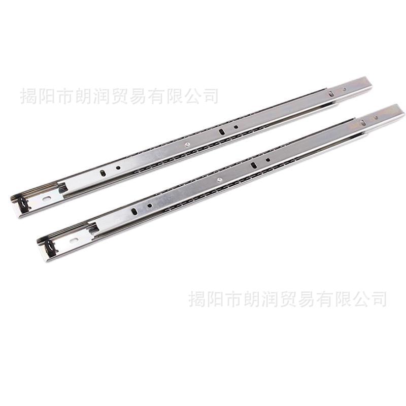 27MM two-section drawer slide rail, single-pull detachable computer desk guide rail, steel ball silent slide rail, wholesale full figure