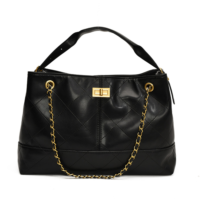 2025 Summer New Korean-style diamond chain bag, fashionable tote bag, niche single-shoulder bag, retro crossbody bag, women's bag Item Picture