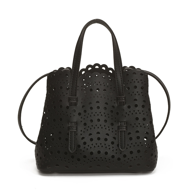 2025 New hollowed-out handbag, niche vegetable basket bucket bag, fashionable and versatile single-shoulder bag, large-capacity crossbody bag Item Picture