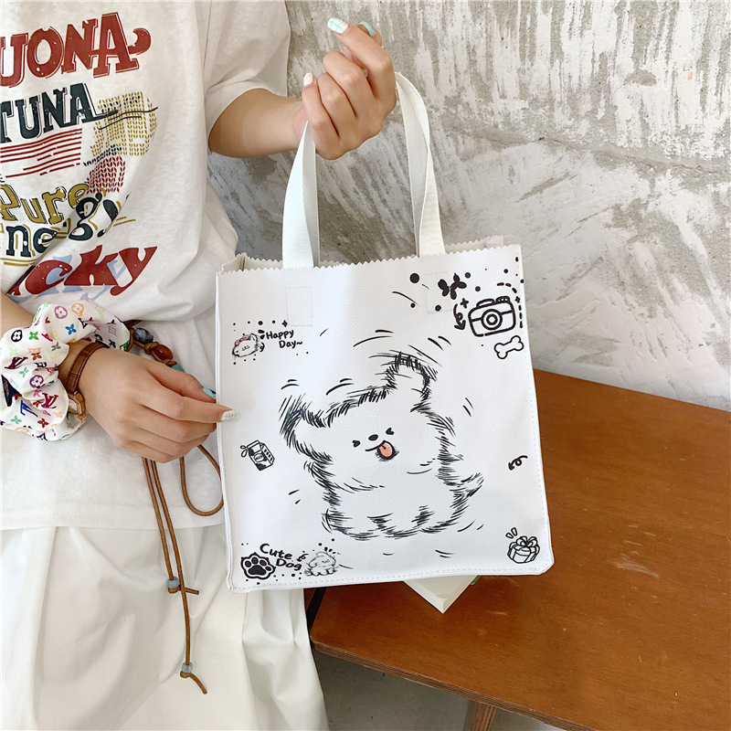 The 2025 new large-capacity student class tote bag features a cute cartoon style details Picture